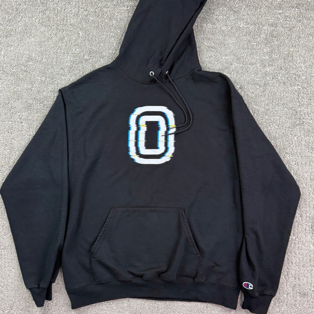 Overtime Glitch Edition Champion Mens L Black Graphic Hoodie Streetwear S700
